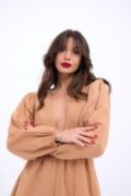 6528 TULUM ELBİSE-CAMEL resmi